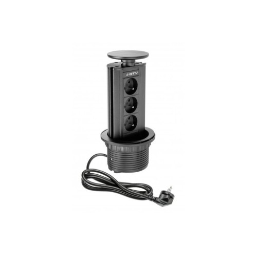 ENCHUFE P/MUEBLE EMPOTRADO VERTIKAL D.100 NEGRO AE-BPW3GU-20 GTV
